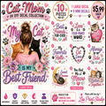 My Cat Is My Best Friend — UV DTF Decal Set 🐱💕🌸