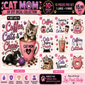 Coffee, Cats & Chaos — UV DTF Decal Set ☕🐱💕