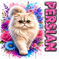 Persian Cat Floral T-Shirt