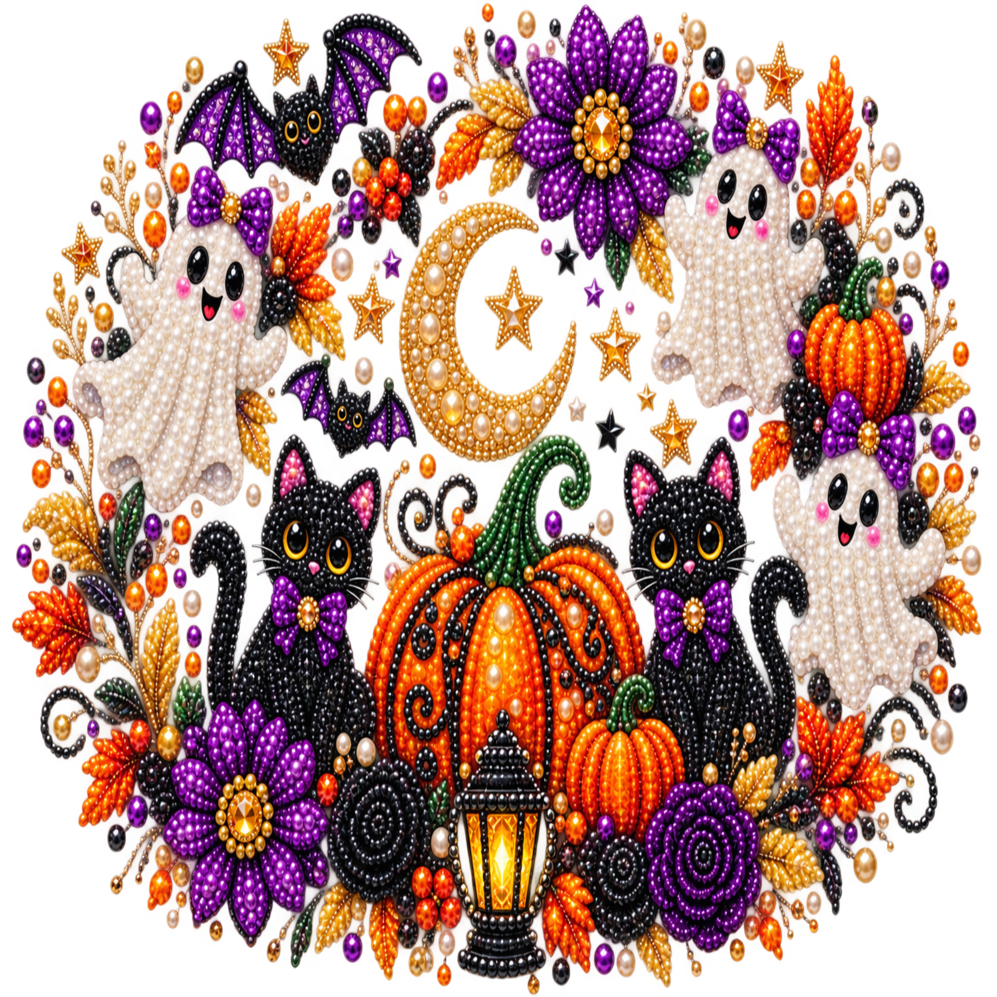 Halloween Pearl Wreath Design
