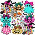 Girly Ghosts & Pumpkins Halloween DTF Transfer! 👻🎃🎀