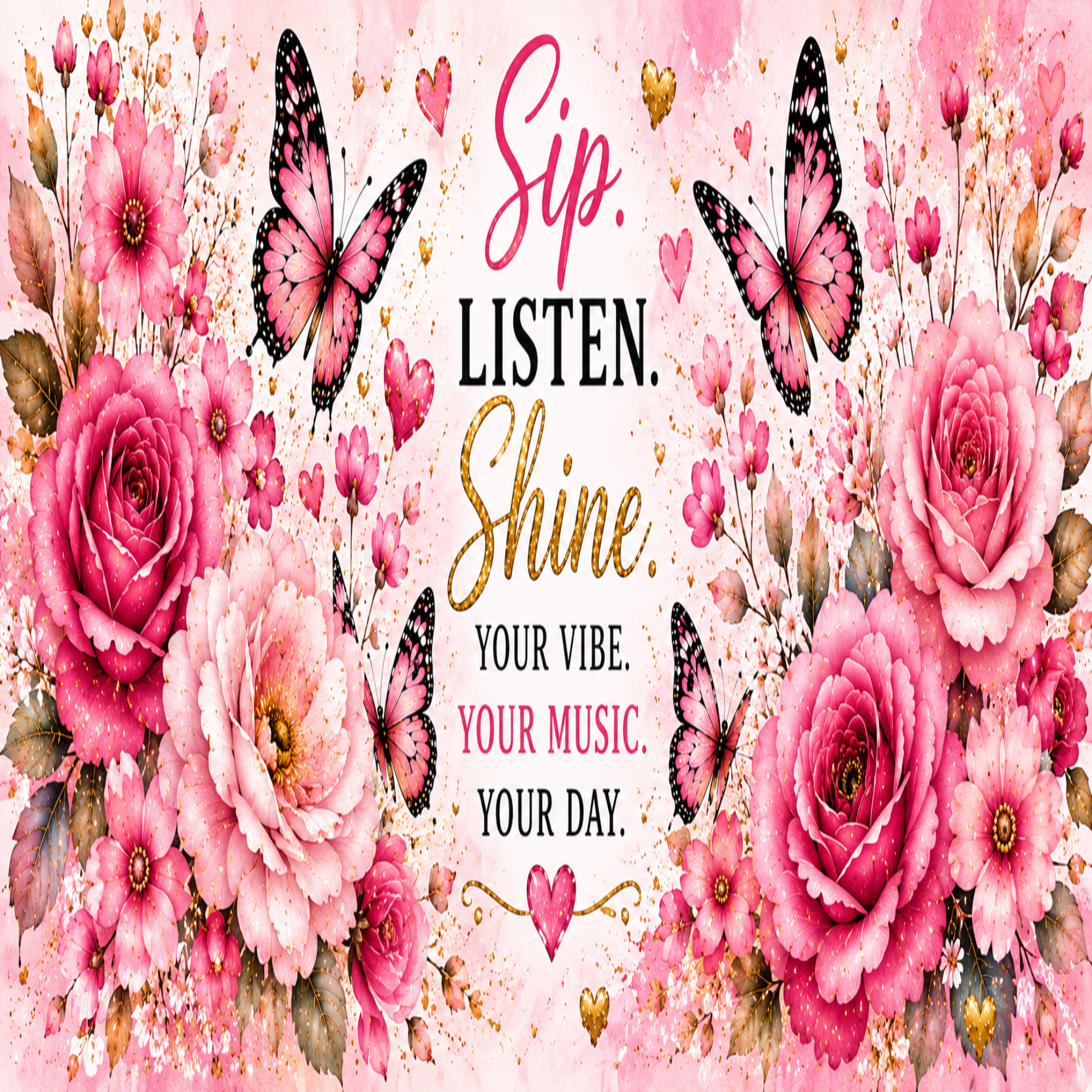 Pink Floral Bluetooth Tumblers