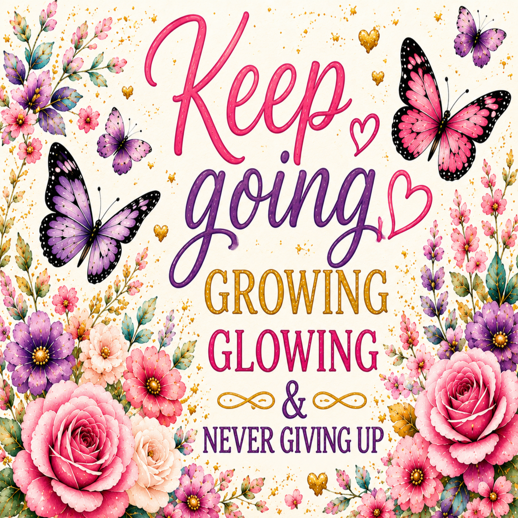 Keep Going, Growing, Glowing Tote Bags