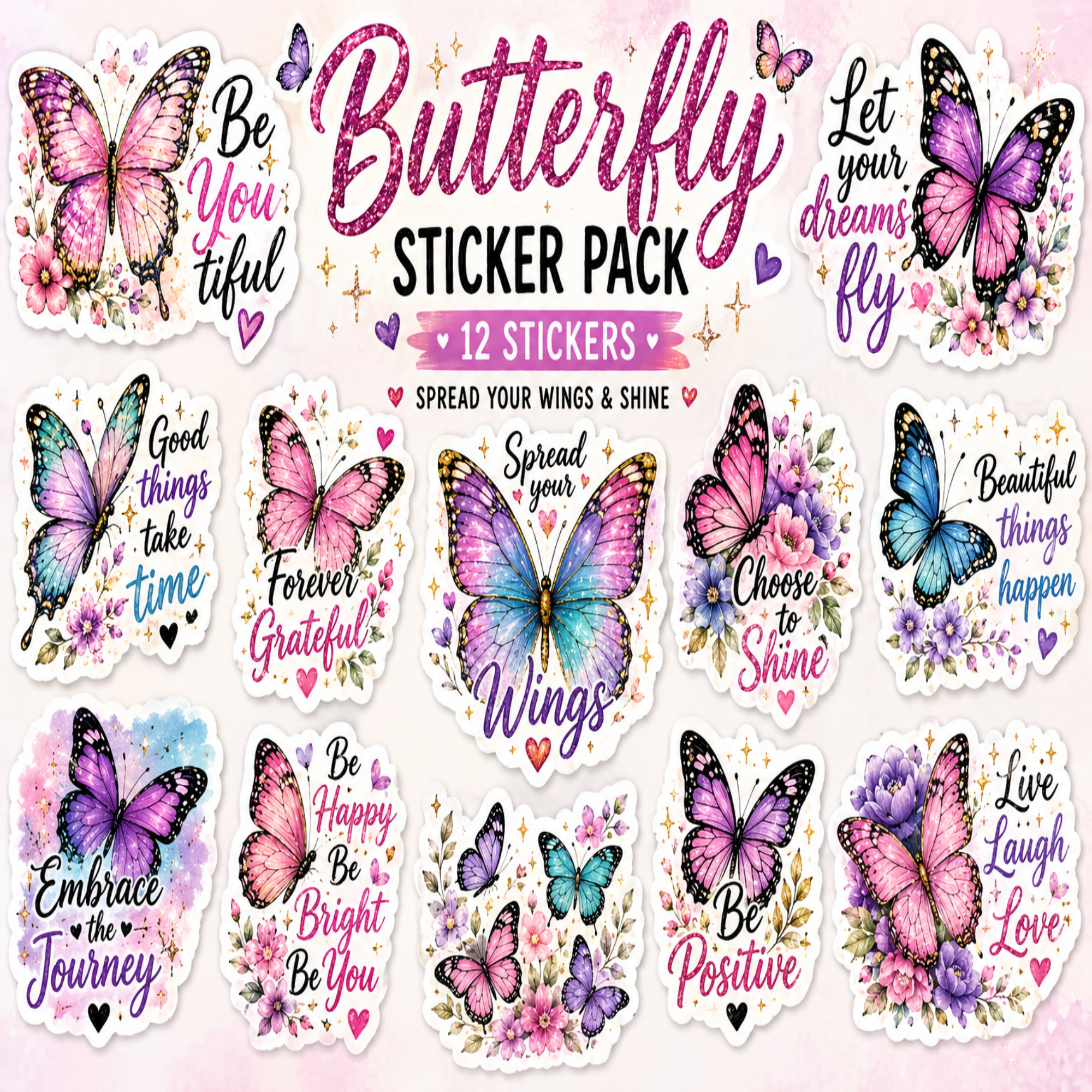 Butterfly Collection Vinyl Stickers