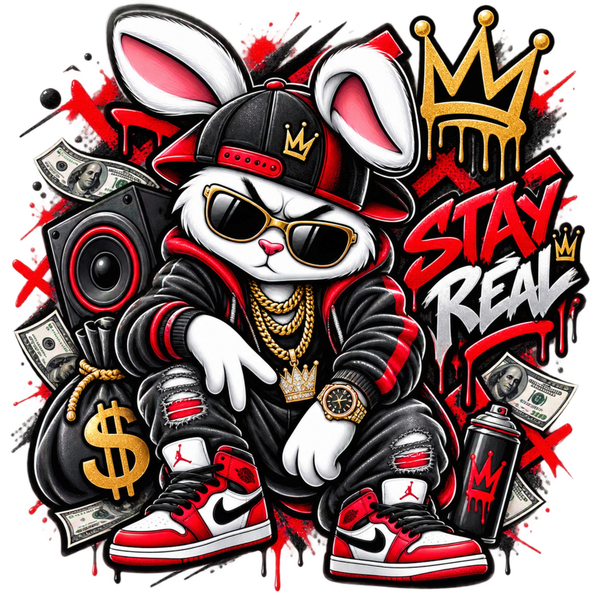 Stay Real Urban Bunny DTF Shirt – Men