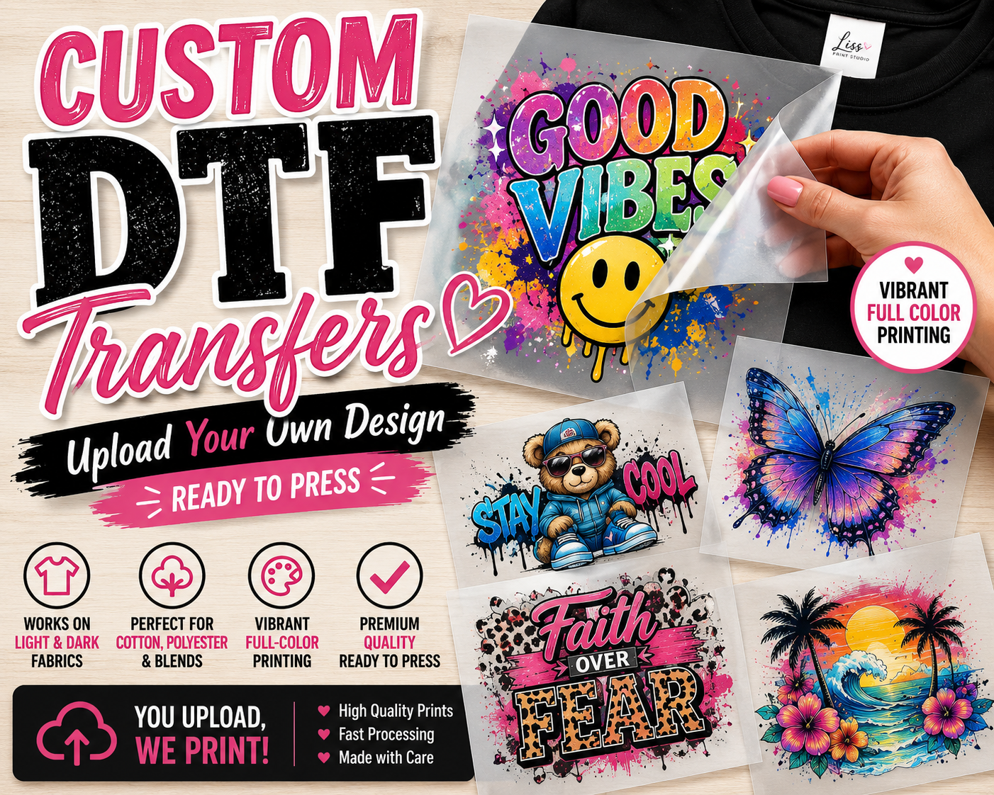 Custom DTF Transfer – Upload Your Own Design