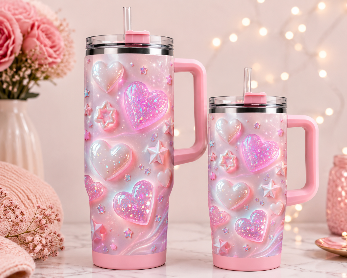 Sweet hearts Glow Mommy & Me Tumbler Set