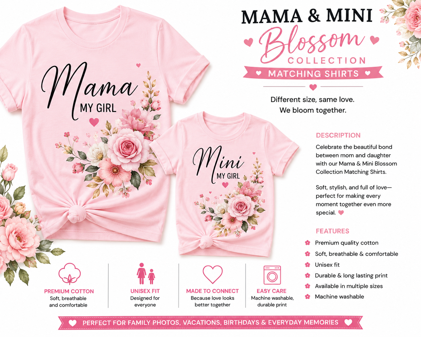 Mama & Mini Blossom Collection Matching Shirts