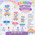 Rainbow Birthday Family Collection Matching Shirts