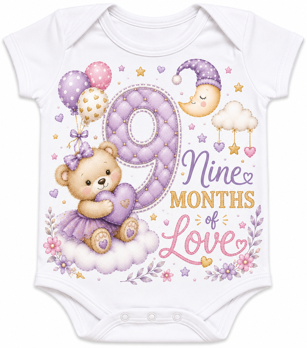 Nine Month of Love Baby Milestone Onesie – 9 Month Milestone
