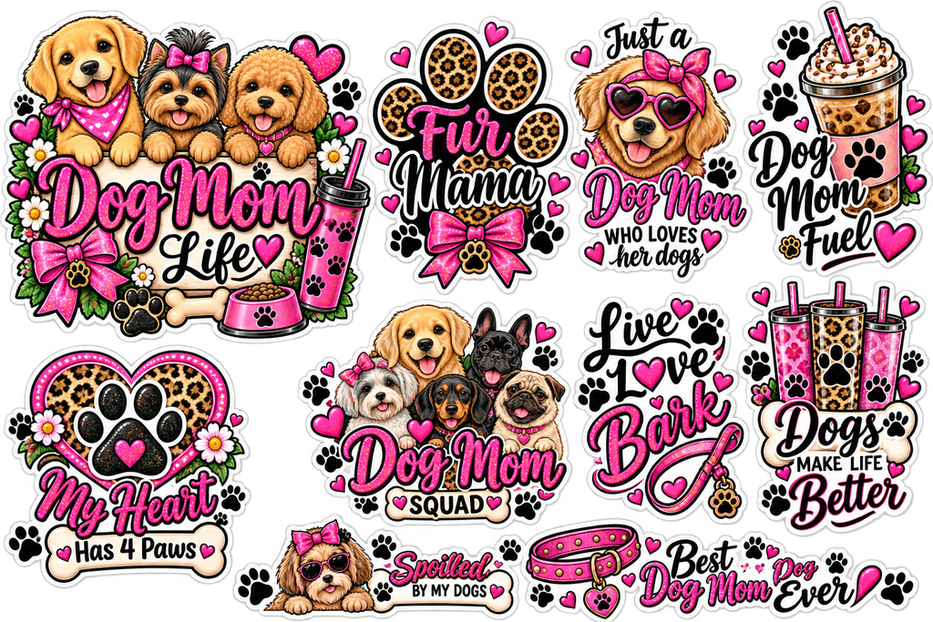 Dog Mom — UV DTF Decal Collection 🐶🐾💕