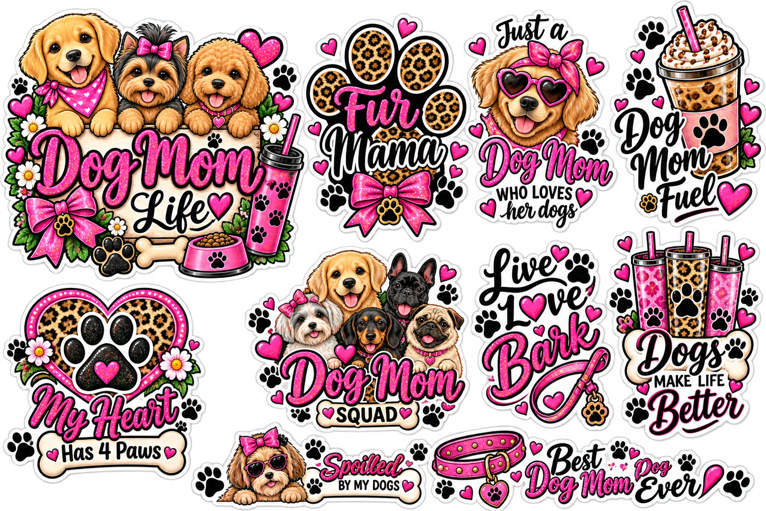 Dog Mom — UV DTF Decal Collection 🐶🐾💕