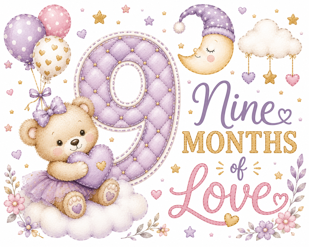 Nine Month of Love Baby Milestone Onesie – 9 Month Milestone