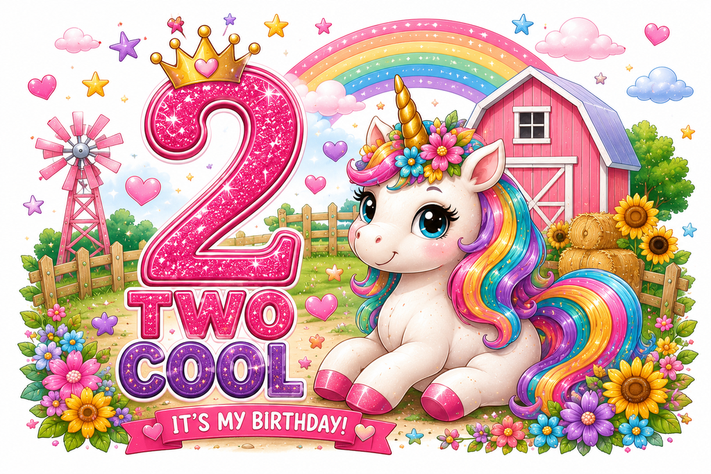 Two Cool Unicorn Birthday Shirt