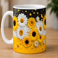 Floral Sunflower Ceramic Mug