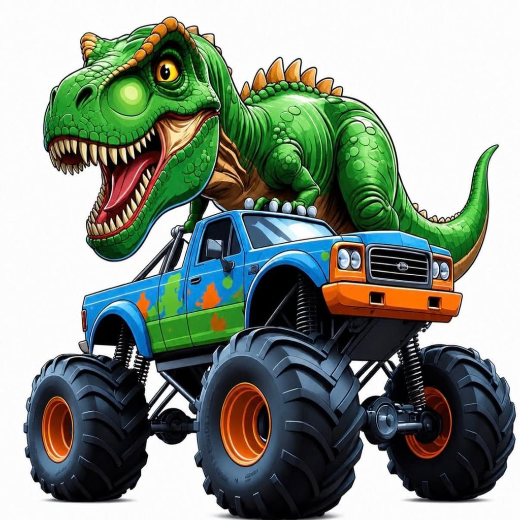 Dinosaur Monster Truck Kids T-shirt