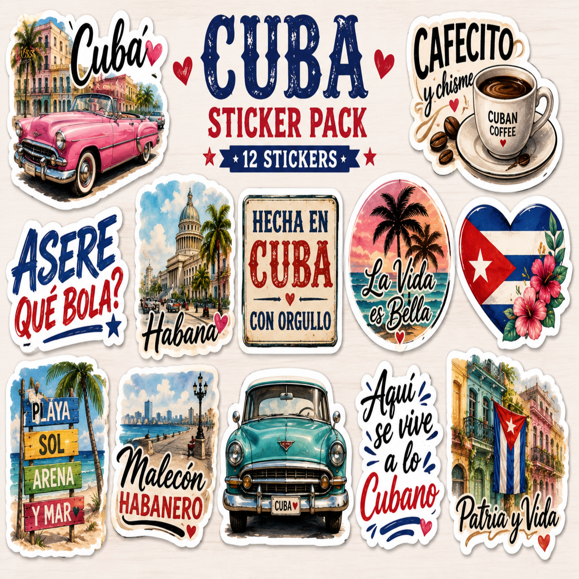 Cuba Collection Vinyl Stickers
