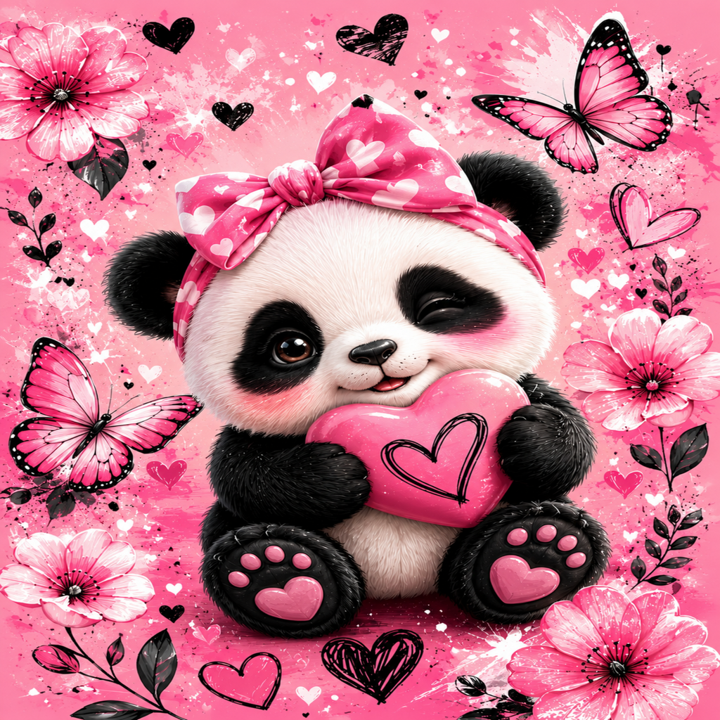 Cute Panda Love Phone Case