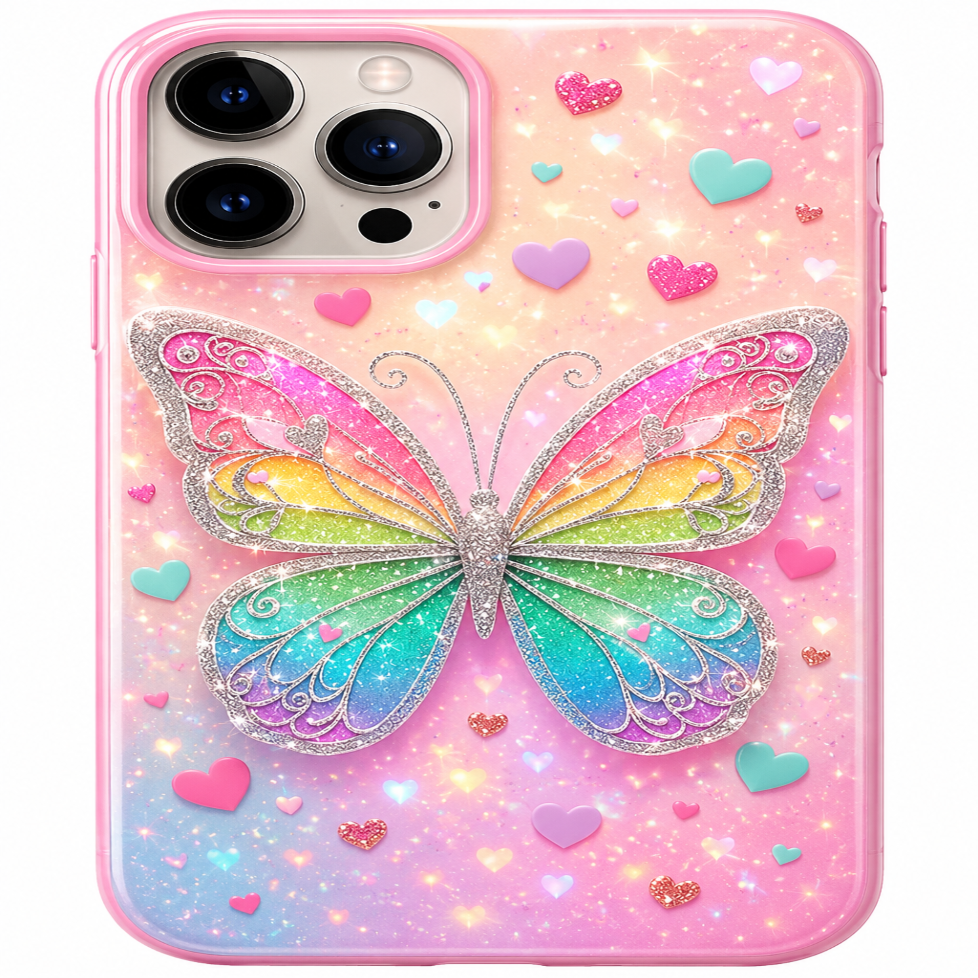 Pastel Rainbow Butterfly Phone Case
