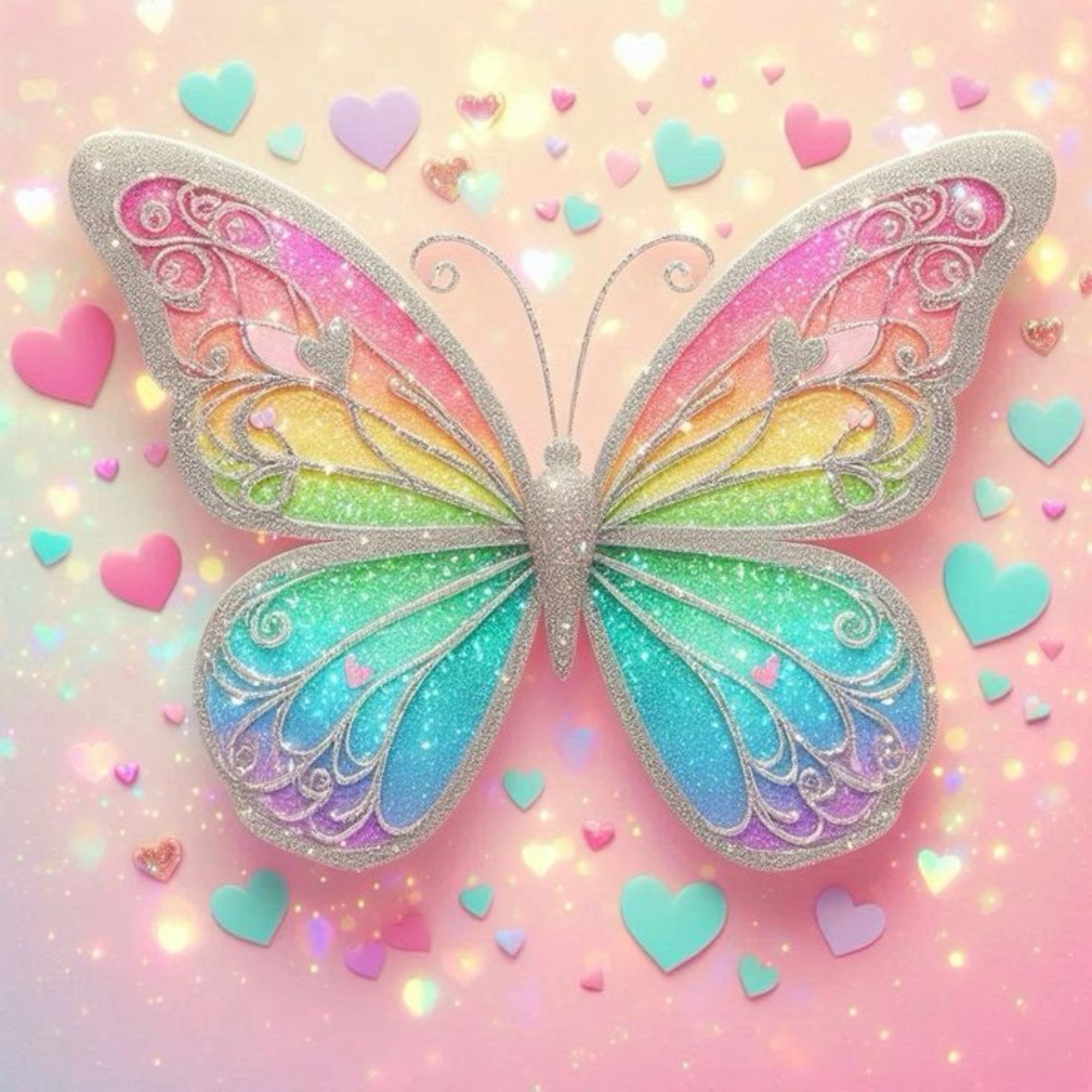Pastel Rainbow Butterfly Phone Case