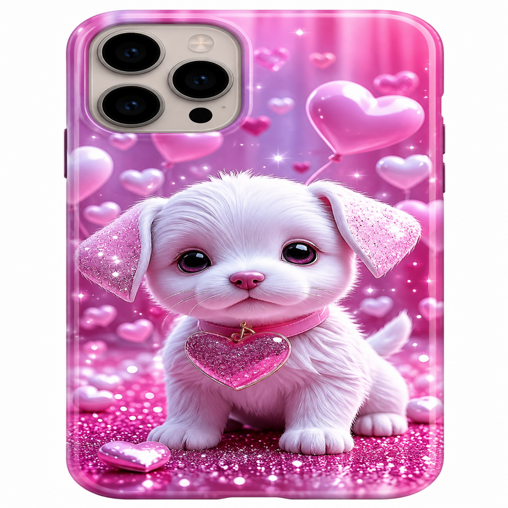 Sweet Puppy Hearts Phone Case