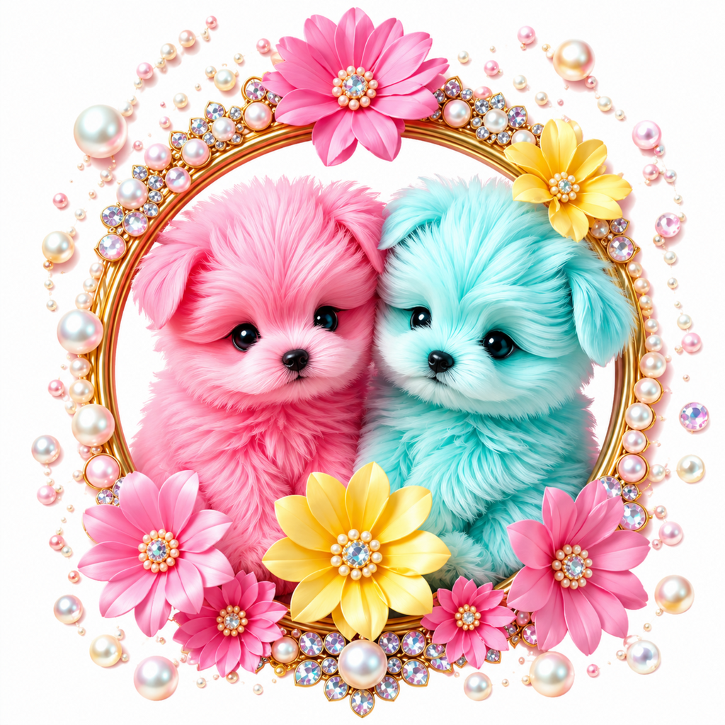 Pastel Puppy Friends Kids T-shirt