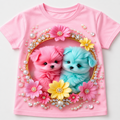 Pastel Puppy Friends Kids T-shirt