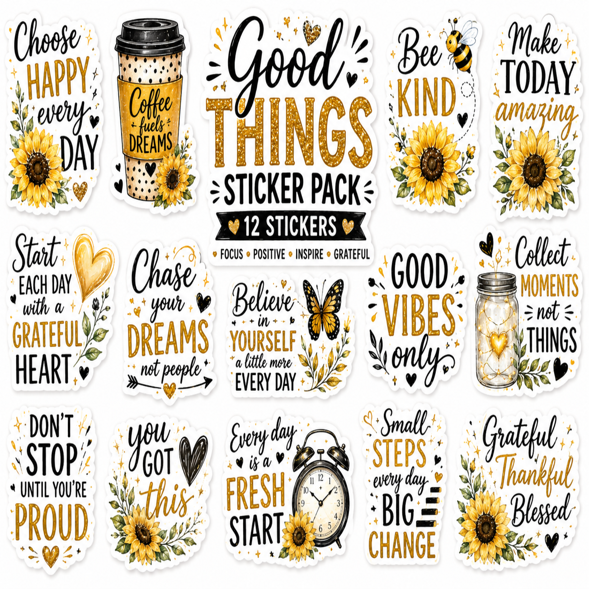Sunflower Collection Vinyl Stickers